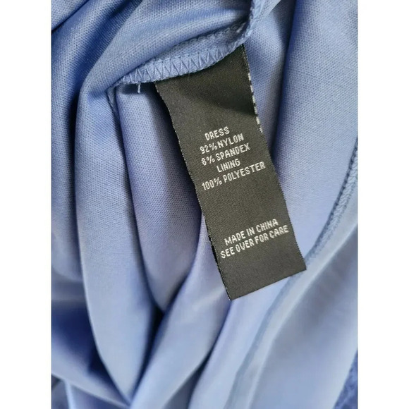 BCX Juniors Blue Scallop Halter A-Line Lace Dress Size 11 Party Cocktail Formal - Picture 7 of 10